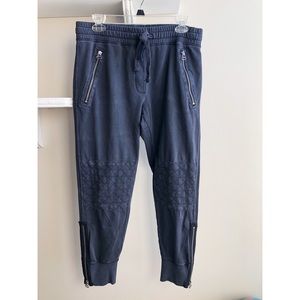 Women’s black cropped moto joggers